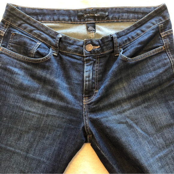 Calvin Klein Jeans Lean Boot Button Flap Rear Pockets Size 12 - (I0723B) - Picture 1 of 8